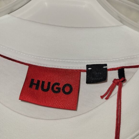 HUGO BOSS UNITY COTTON-JERSEY T-SHIRT WITH DOODLE MOTIFS LARGE NWT - Picture 4 of 9